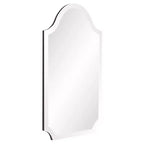 Specchio da parete senza cornice a forma di arco con angoli smerlati – 68,6x40,6 cm, bordo smussato, pronto per essere appeso