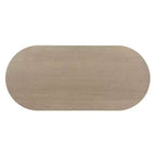 Tavolo da pranzo ovale da 224 cm – Base a doppio piedistallo, 6 posti, venatura del legno naturale, MDF e ferro