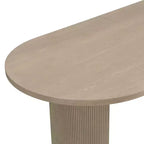 Tavolo da pranzo ovale da 224 cm – Base a doppio piedistallo, 6 posti, venatura del legno naturale, MDF e ferro