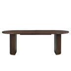 Tavolo da pranzo ovale da 224 cm – Base a doppio piedistallo, 6 posti, venatura del legno naturale, MDF e ferro
