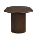 Tavolo da pranzo ovale da 224 cm – Base a doppio piedistallo, 6 posti, venatura del legno naturale, MDF e ferro