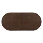 Tavolo da pranzo ovale da 224 cm – Base a doppio piedistallo, 6 posti, venatura del legno naturale, MDF e ferro