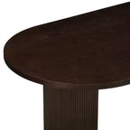 Tavolo da pranzo ovale da 224 cm – Base a doppio piedistallo, 6 posti, venatura del legno naturale, MDF e ferro