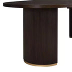 Tavolo da pranzo ovale da 224 cm – Base a doppio piedistallo, 6 posti, venatura del legno naturale, MDF e ferro