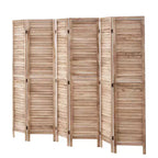 VEVOR Wood Room Divider, 6 Panel Wood Folding Privacy Screen, 66.9 Inches Tall Indoor Louvered Partition Divider, Portable Decoration Screen