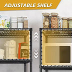 Scaffale in filo metallico regolabile per carichi pesanti – 140 cm L, 5 ripiani, ruote, capacità 1450 kg, NSF