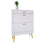 Scarpiera Bianca con 2 Ante a Ribalta e 1 Cassetto – Contiene 16 Paia, 80 cm L