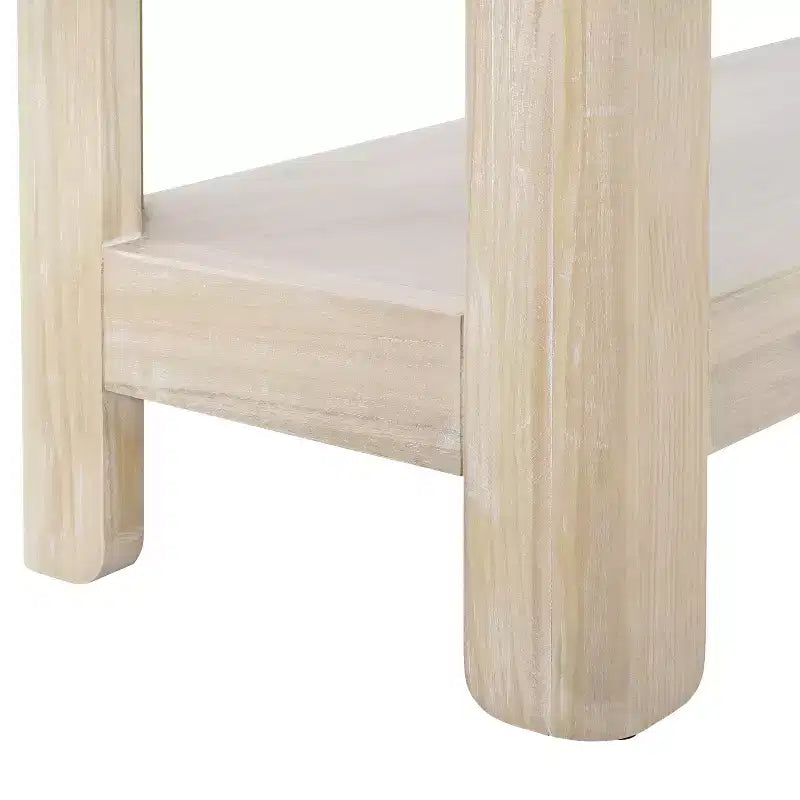 Tavolo Consolle Rustico – Piano in Legno Impiallacciato, Angoli Arrotondati, Gambe in Pino, Larghezza 150 cm, Portata 68 kg