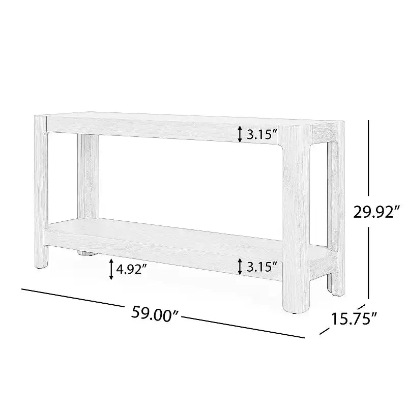 Tavolo Consolle Rustico – Piano in Legno Impiallacciato, Angoli Arrotondati, Gambe in Pino, Larghezza 150 cm, Portata 68 kg