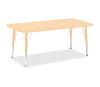 Jonti-Craft Berries Adult Height Maple Top/Edge Rectangle Table (24 x 48) in Beige