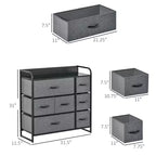 Cassettiera Okak per camera da letto con 5 cassetti, mobile contenitore con cassetti in tessuto rimovibili, struttura in acciaio per armadio, comodino, lavanderia, ingresso