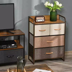 Cassettiera Okak per camera da letto con 5 cassetti, mobile contenitore con cassetti in tessuto rimovibili, struttura in acciaio per armadio, comodino, lavanderia, ingresso