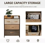 Cassettiera Okak per camera da letto con 5 cassetti, mobile contenitore con cassetti in tessuto rimovibili, struttura in acciaio per armadio, comodino, lavanderia, ingresso