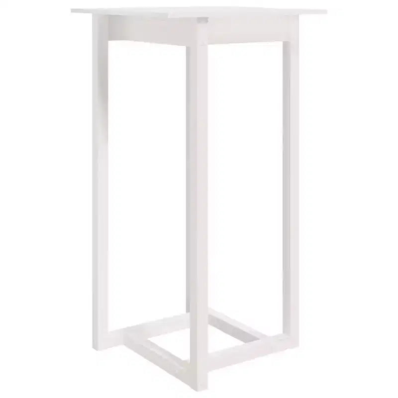vidaXL White Solid Wood Pine bar Table - Square Bistro/Dining Furniture for Kitchen, Breakfast Nook/bar Areas
