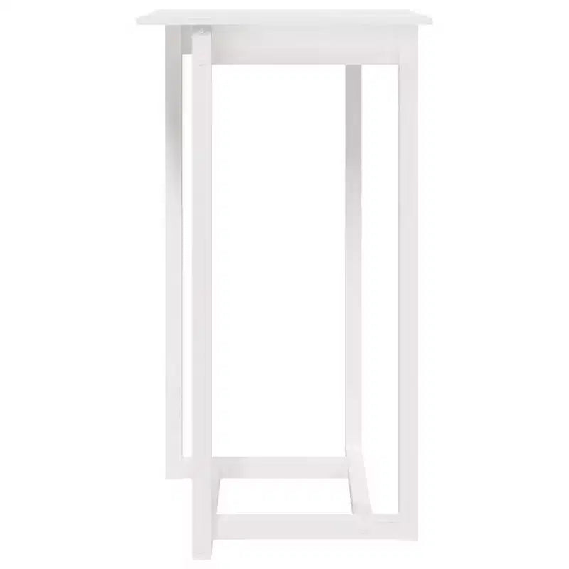 Tavolo da Bar Quadrato in Pino Massiccio Bianco, 60 cm x 110 cm, per Interni/Esterni, Resistente al Calore