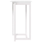 Tavolo da Bar Quadrato in Pino Massiccio Bianco, 60 cm x 110 cm, per Interni/Esterni, Resistente al Calore