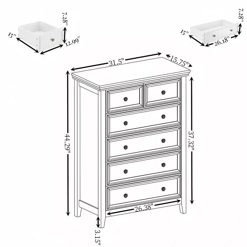 Cassettiera a 6 cassetti, organizer per armadio e contenitore per vestiti, cassettiere, organizer per comò in stile rustico