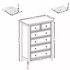 Cassettiera a 6 cassetti, organizer per armadio e contenitore per vestiti, cassettiere, organizer per comò in stile rustico