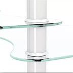 Tavolino da caffè ovale moderno con piano in vetro e gambe in rovere - 89,94x50,01x45,01 cm - Capacità di carico 100 kg