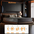 Materasso Full Hybrid – Medio Rigido, Molle Insacchettate + Memory Foam, 25 cm, CertiPUR-US, Nero