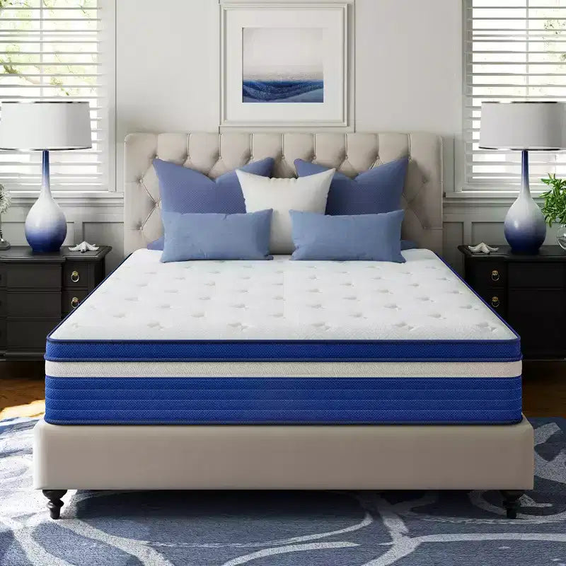 Swedrea Hybrid Mattress Breathable Medium Cooling Memory Foam Bed-in-a-Box White