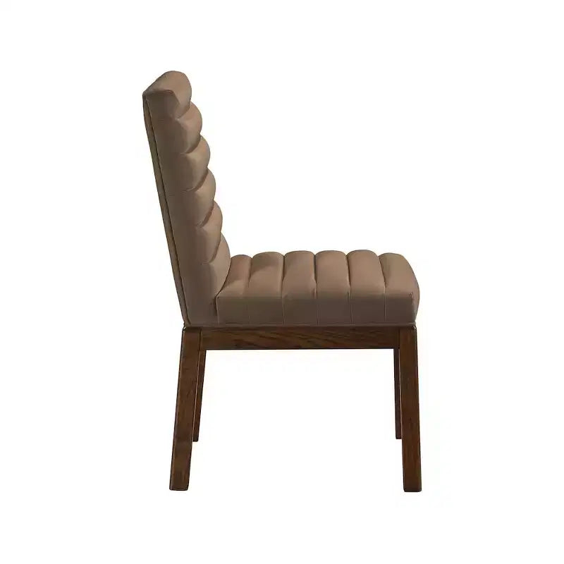 Sedia da pranzo in velluto – Trapuntatura profonda a canali, gambe in legno di frassino noce, design contemporaneo