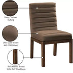 Sedia da pranzo in velluto – Trapuntatura profonda a canali, gambe in legno di frassino noce, design contemporaneo