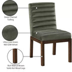 Sedia da pranzo in velluto – Trapuntatura profonda a canali, gambe in legno di frassino noce, design contemporaneo