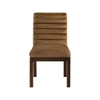 Sedia da pranzo in velluto – Trapuntatura profonda a canali, gambe in legno di frassino noce, design contemporaneo