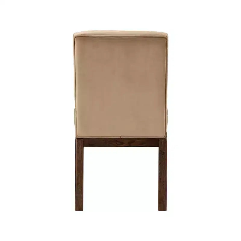 Sedia da pranzo in velluto – Trapuntatura profonda a canali, gambe in legno di frassino noce, design contemporaneo