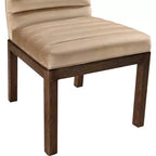 Sedia da pranzo in velluto – Trapuntatura profonda a canali, gambe in legno di frassino noce, design contemporaneo