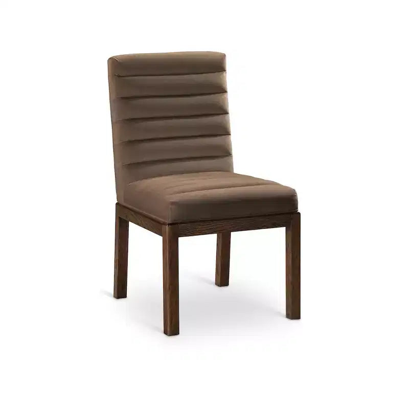Sedia da pranzo in velluto – Trapuntatura profonda a canali, gambe in legno di frassino noce, design contemporaneo