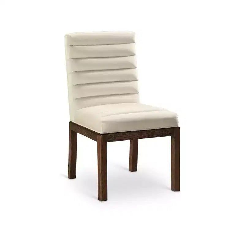 Sedia da pranzo in velluto – Trapuntatura profonda a canali, gambe in legno di frassino noce, design contemporaneo