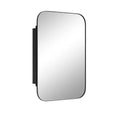 24 * 16 Inch Black Rectangular Bathroom Medicine Cabinet With Mirror