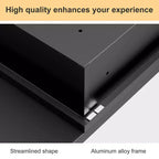Mobiletto/armadietto da bagno rettangolare nero con specchio, 24 * 16 pollici
