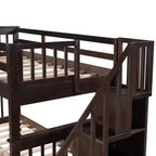 Letto a castello a due piazze con scaletta e tre cassetti per camera da letto, dormitorio - Bianco