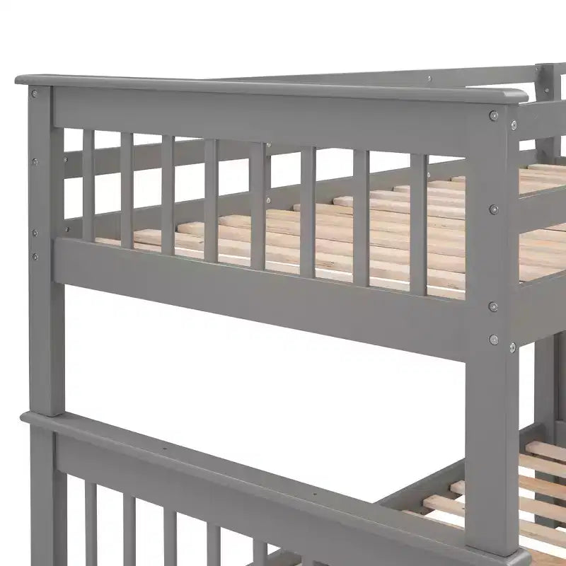 Letto a castello a due piazze con scaletta e tre cassetti per camera da letto, dormitorio - Bianco