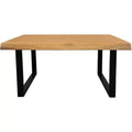 HomeRoots 39 Natural And Black Solid Wood And Iron Square Distressed Coffee Table
