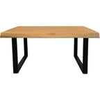 HomeRoots 39 Natural And Black Solid Wood And Iron Square Distressed Coffee Table