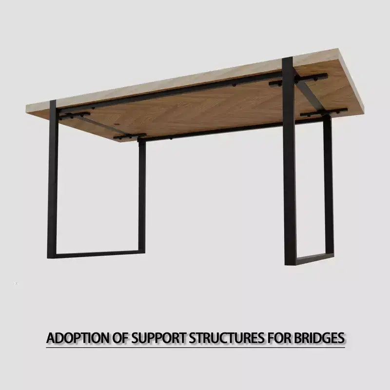Tavolo da Pranzo Rettangolare Moderno da 120 cm – Piano in MDF, Gambe in Metallo Nero, 4 Posti, Impermeabile