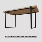 Tavolo da Pranzo Rettangolare Moderno da 120 cm – Piano in MDF, Gambe in Metallo Nero, 4 Posti, Impermeabile