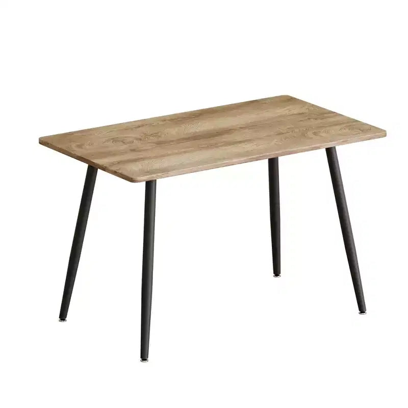 Tavolo da Pranzo Rettangolare Moderno da 120 cm – Piano in MDF, Gambe in Metallo Nero, 4 Posti, Impermeabile