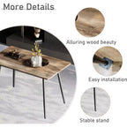 Tavolo da Pranzo Rettangolare Moderno da 120 cm – Piano in MDF, Gambe in Metallo Nero, 4 Posti, Impermeabile