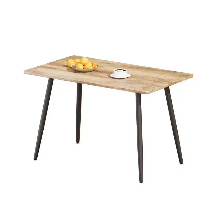 Tavolo da Pranzo Rettangolare Moderno da 120 cm – Piano in MDF, Gambe in Metallo Nero, 4 Posti, Impermeabile