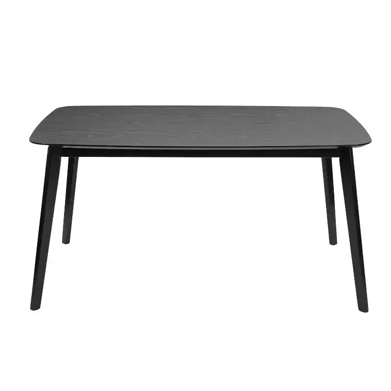 Tavolo da pranzo rettangolare da 150/200 cm – Piano effetto legno, Base a piedistallo, 4 posti, Varie opzioni di colore