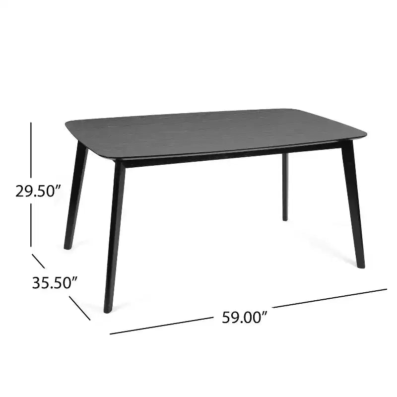 Tavolo da pranzo rettangolare da 150/200 cm – Piano effetto legno, Base a piedistallo, 4 posti, Varie opzioni di colore