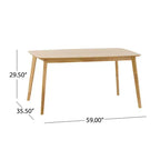 Tavolo da pranzo rettangolare da 150/200 cm – Piano effetto legno, Base a piedistallo, 4 posti, Varie opzioni di colore