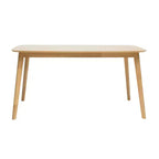 Tavolo da pranzo rettangolare da 150/200 cm – Piano effetto legno, Base a piedistallo, 4 posti, Varie opzioni di colore