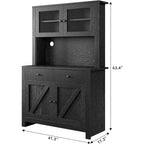 Dispensa da cucina con supporto per microonde - Credenza contenitore indipendente con 4 ante e ripiani regolabili