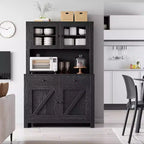 Dispensa da cucina con supporto per microonde - Credenza contenitore indipendente con 4 ante e ripiani regolabili